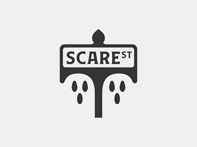 Scare Street funny ghost horror logo negative negative space pole post scary space spooky street