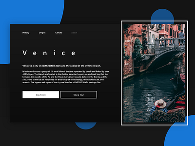 V e n i c e adobe xd clean concept design modern presentation design simple ui venice webdesign