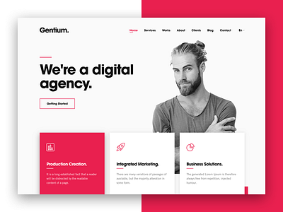 Gentium for Creative Digital Agencies - Light Version app business agency design digital agency digital marketing digital strategy html5 illustration site template sketch app typography ui ux wordpress