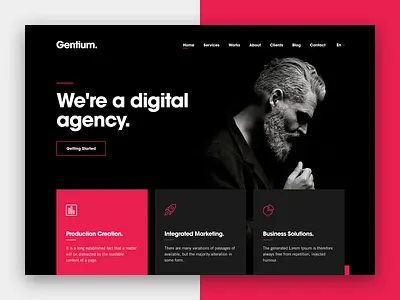 Gentium for Creative Digital Agencies - Dark Version design digital agency digital marketing digital strategy html5 illustration sketch app typography ui ux wordpress