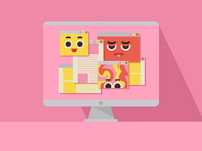 Browsing With Character 2d characterdesign digital 2d digitalart illustration vector web