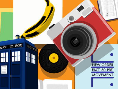 tocateunvals tardis! branding cartoon design doctor who illustration logo media new order tardis ui ux vector velvet underground vintage camera vinyls