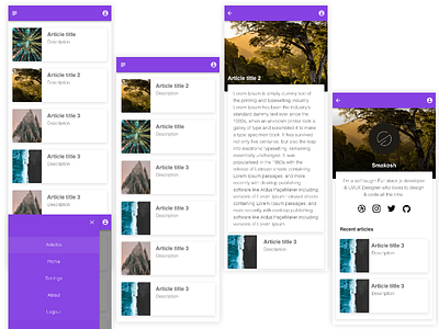 Daily UI 24 - Articles App adobexd app daily daily 100 design ui ux