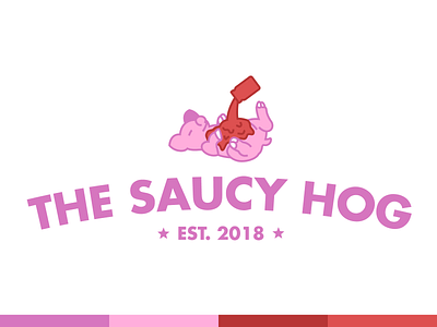 The Saucy Hog barbecue barbeque bbq color design eat food icon illustration logo tasty vector