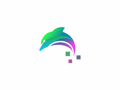 Tech Dolphin animal binary colorful computer concept connection creative data digital dolphin futuristic idea intelligence logo machine modern process program science technology