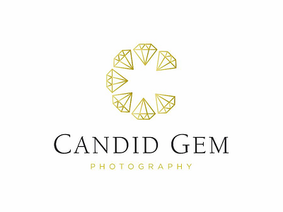 Candid Gem Photography Logo branding c diamond diamonds gem gems logo logo design photography