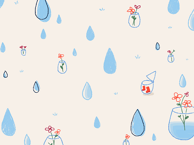 Drip drop cartoon character children children art childrensbook childrensillustration cute doodle drawing flowers illustration kid kidlitart pattern photoshop picturebook rain raindrop wacom weather