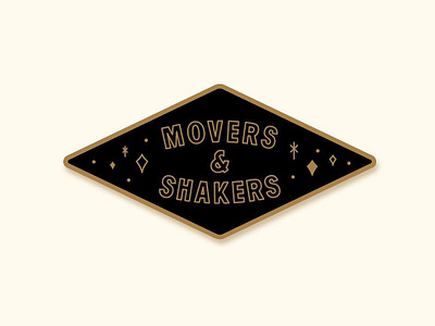 Movers & Shakers design enamelpin graphicdesign grunge logo stars