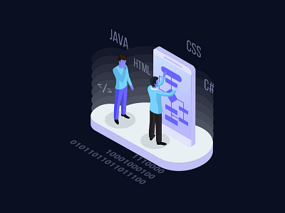 HTML CSS JAVA C# illustration ui ux