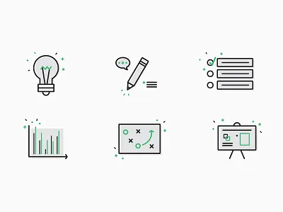 Smart Technology Icon Set branding icons light bulb list pencil presentation smart tech technology