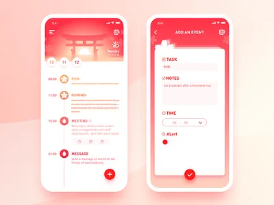 to do list app daily list management mobile pink sakura schedule task task manager to do list ui ux