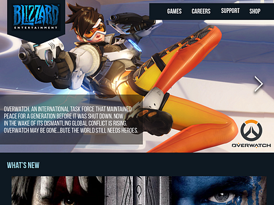 Blizzard Web Design blizzard overwatch redesign warcraft webdesign