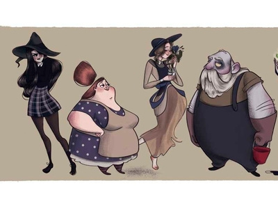 Witch Family Line-Up cartoon cartoon character cartoon design cartoon illustration character art character concept character design concept art concept design