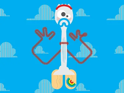 Toy Story 4 - Forky art artwork character design disney geometric illustration pixar shapes toy story