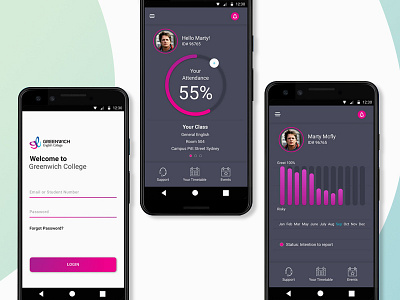 GEC Student APP app interface invision sketch ui