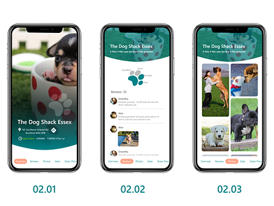 Pet Groomer app design ui ux