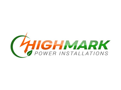 High Mark Power Installations brand branding clean creative design energy flat highschool icon identity illustration illustrator lettering logo minimal power typography