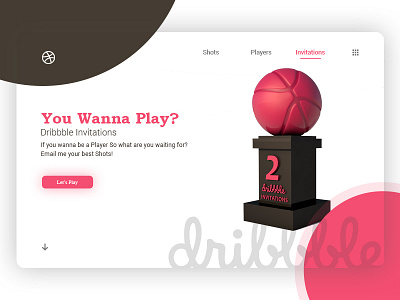 Dribbble Invitation 2 branding c4d cinema 4d design dribbble illustration invitation typography ui web website