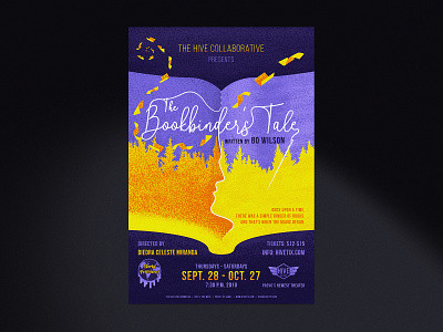 The Bookbinder's Tale Theater Play Poster art artistic book fable forrest grainy graphic design illustration musical noise opera opera house pastel play poster poster design print design romance romantic theater posters world premiere