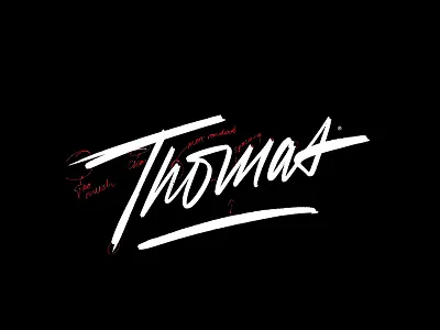 Thomas logo brush design logo script script lettering