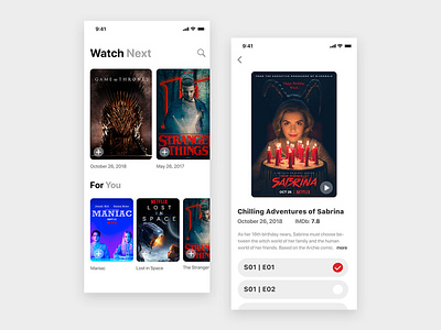 TV Series App app tv tv series ui