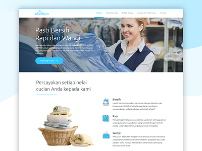 Laundryin design illustration landing page laundry ui ux web website