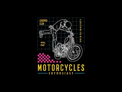 Motorcycle Enthusiast artwork branding chopper design handmade illustration logo motorcycles vector