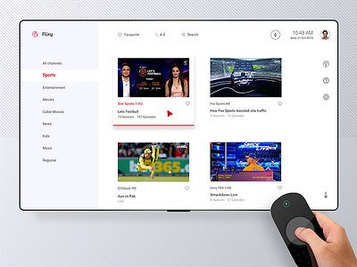 Design for cable provider Tv interface design creative design remote tv ui