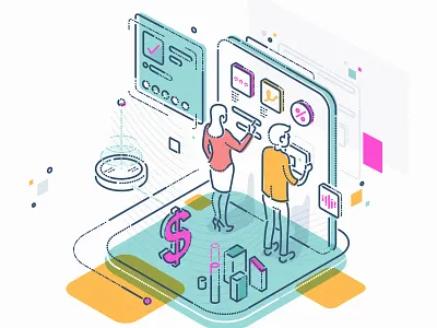 Lumi – Small business funding business characters digital finance fintech james oconnell lending lines lumi minimal money thumbprint