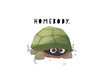 HOMEBODY. cute art digital art digital artist digital illustration gubsly gubslyart homebody procreate procreate pocket pun threadless turtle