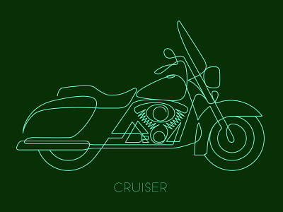 Cruiser artwork bike design drawing harley illustration line lineart motorbike negative space one line poster sport vector