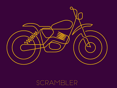 Scrambler artwork bike design drawing illustration line lineart motorbike negative space one line poster sport vector