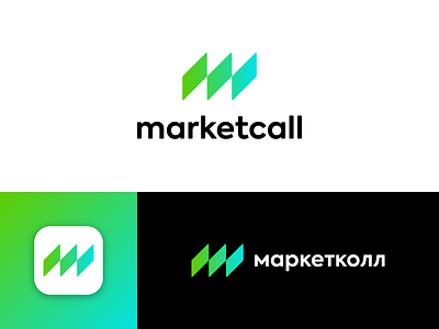 Marketcall branding call connect cyrillic icon logo m market message talk