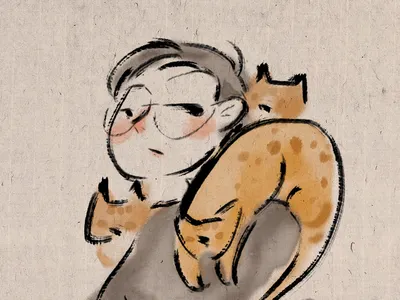 Cat cat illustation photoshop 头像 插图