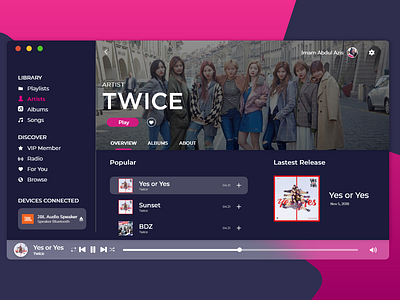 Music Player app design audio modern music spotify twice ui ui design ux ux design