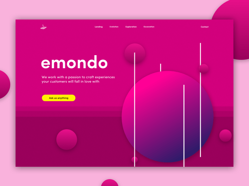 emondo landing animation landing page ui