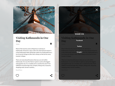 Daily UI 010 Social Share app dailyui kathmandu mobile nepal share social share travel ui ux website