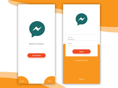 Daily UI #008 -Splash & Login app chat colors design forgot password ios iphonex log in login register sign in signup splash ui user experience user interface ux