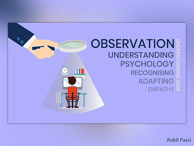 UX Principle: Observation adobe illustration adobe photoshop art comic design envisioning evaluation flat illustration illustrator observation psychological psychology typography ui design uiux ui ux understanding ux vector