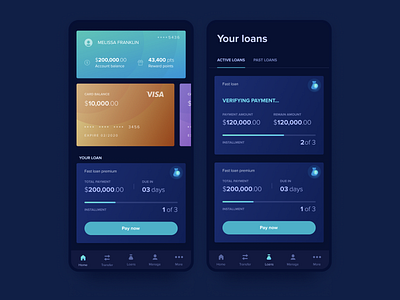 Finance app dark ui listing sketch ui ux web design