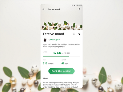 DailyUI 032 - Crowdfunding Campaign crowdfunding campaign dailyui design festive mobile app design