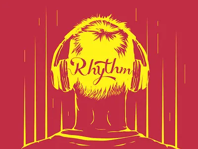 Rhythm adobe art color cool creative darwing design designer graphic design head headphones illustration illustrator cc music sound typography vector