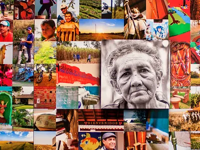 Worlds Apart, Cities Connected. A photojournalism exhibition. branding collage design display exhibition full color grid layout hairfuts history large scale love nature photography paraguay photography portrait sewing storytelling wisdom world travel