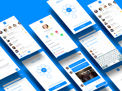 Chatbot App app app design category app design design app design uiux detail app feed app follow homage home screen landing page logo mobile design onboarding ui ux