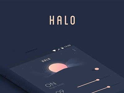 HALO android app dark illustration moon night sky ui ux