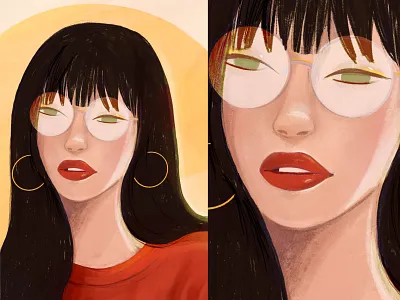 Pure gold baby! character design drawing editorial girl illustration red sketch