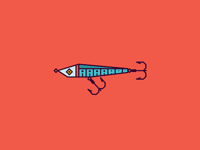 Lure Series - Stick Bait art blue color colour design drawing fishing geometric icon illustration line logo minimal minimalistic modern red shape simple sticker vector