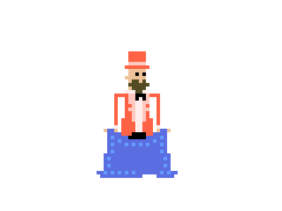 Bot says "People' animation chatbots greetings pixel art