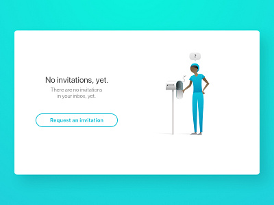 No Invitations empty page gradient design illustration letterbox mail nurse refresh surgeon ux ui