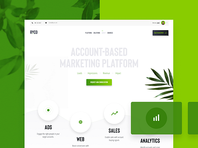 RyCo design green interface marketing modern typography ui ux web web design